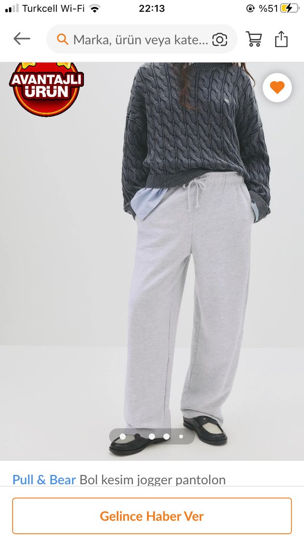 Gri Kadın Rahat Kesim Pamuklu Eşofman Altı - Görsel 3