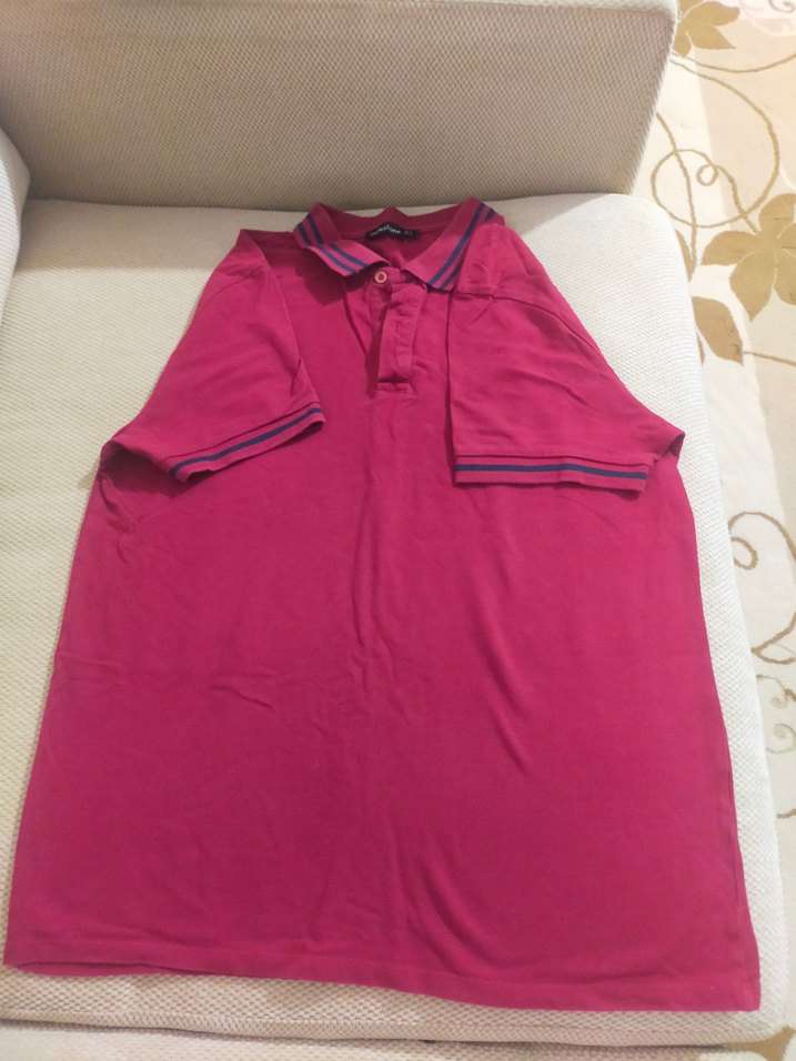 Düğmeli ve Yakalı Bordo Erkek Lakos Tişört - Görsel 2