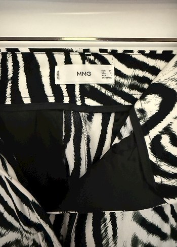 Mango marka Zebra Desenli Kadın Uzun Kumaş Pantolon - Görsel 3