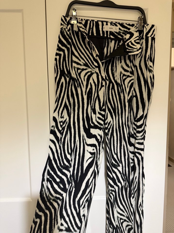 Mango marka Zebra Desenli Kadın Uzun Kumaş Pantolon - Görsel 2
