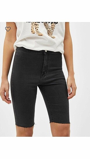 32 Beden Denim biker short