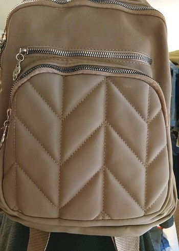 Kahverengi Deri Fermuarlı Kadın Sırt Çantası - Görsel 2