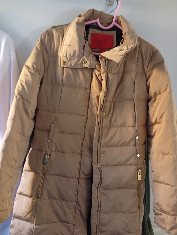 Bej Fermuarlı Midi Kadın Mont - Görsel 2