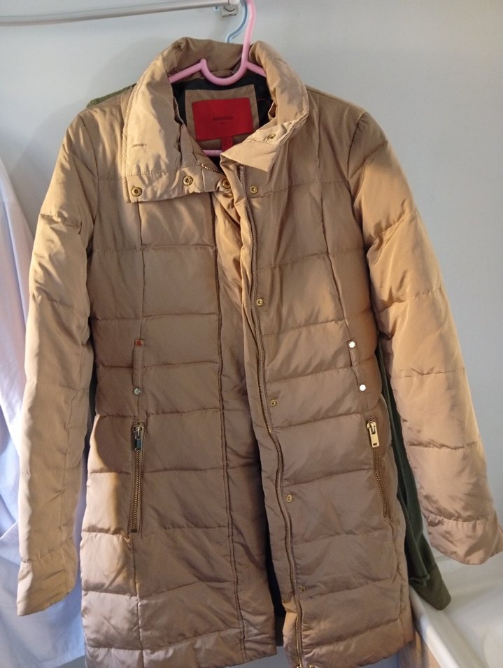 Bej Fermuarlı Midi Kadın Mont - Görsel 4