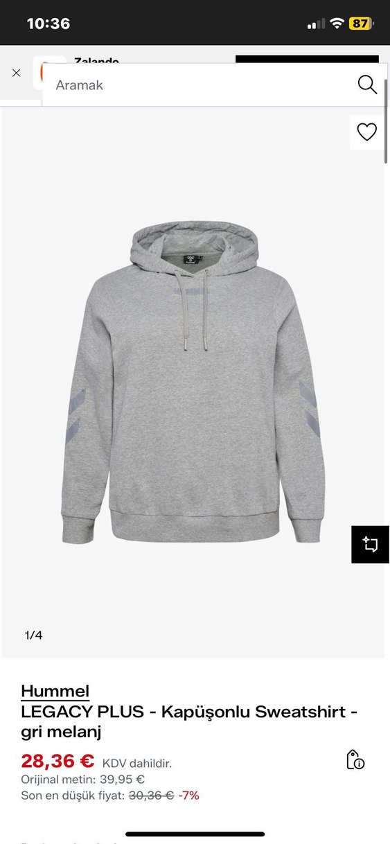 hummel Gri Kapüşonlu Fermuarlı Sweatshirt - Görsel 4