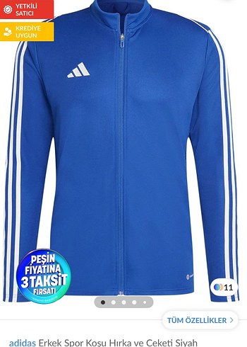 adidas orijinal Mavi Fermuarlı Erkek Eşofman Üstü - Görsel 4