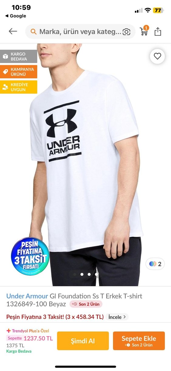 Under Armour Kırmızı Baskılı Erkek Tişört - Görsel 3