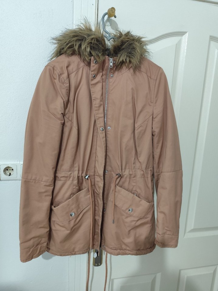 Bej Kürklü Rahat Kesim Midi Ceket - Görsel 2