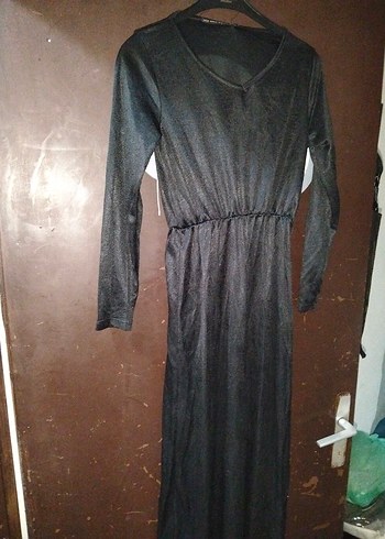 Siyah Uzun Kollu Gotik Elbise - Görsel 2