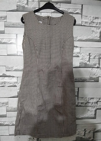 Gri Ekose Desenli Uzun Kollu Kadın Elbise - Görsel 2