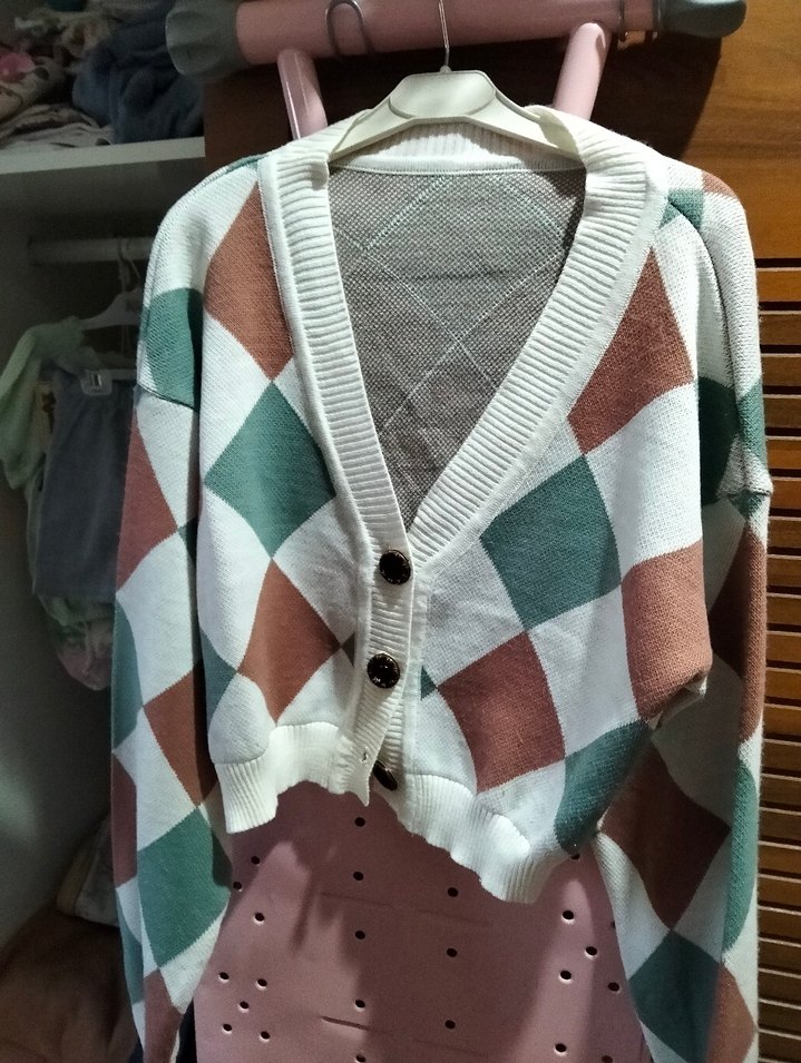 Kız Çocuk Renkli Nakışlı Örgü Kazak - Görsel 5