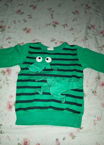 Yeşil Erkek Çocuk Baskılı Sweatshirt - Görsel 2