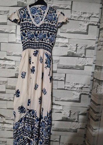 Pembe Desenli Kolsuz Mini Tulum - Görsel 5