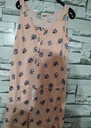 Pembe Desenli Kolsuz Mini Tulum - Görsel 2