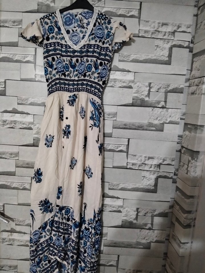 Pembe Desenli Kolsuz Mini Tulum - Görsel 5