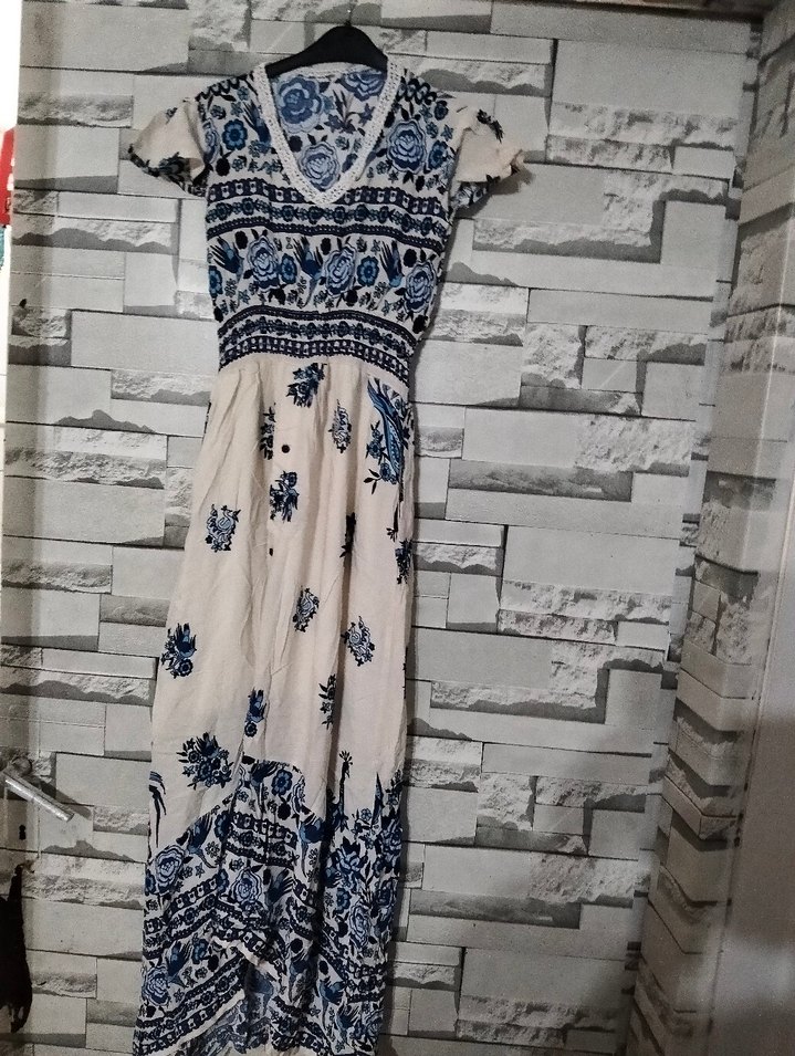 Pembe Desenli Kolsuz Mini Tulum - Görsel 4