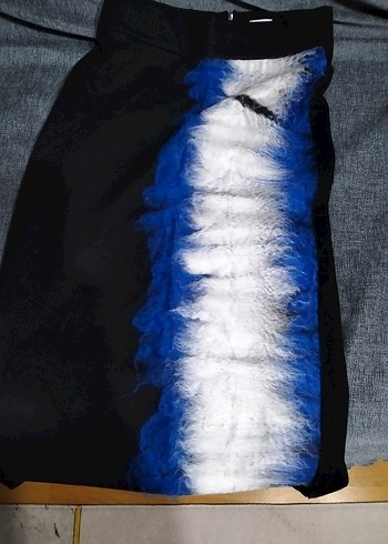 Kadın Siyah Kareli Uzun Pilili Keten Etek - Görsel 11