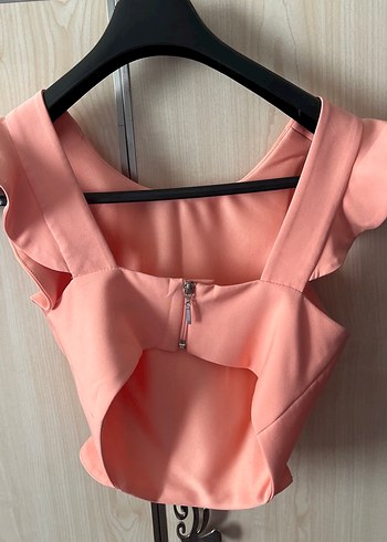 Pembe Fırfırlı  Mini Bluz - Görsel 2