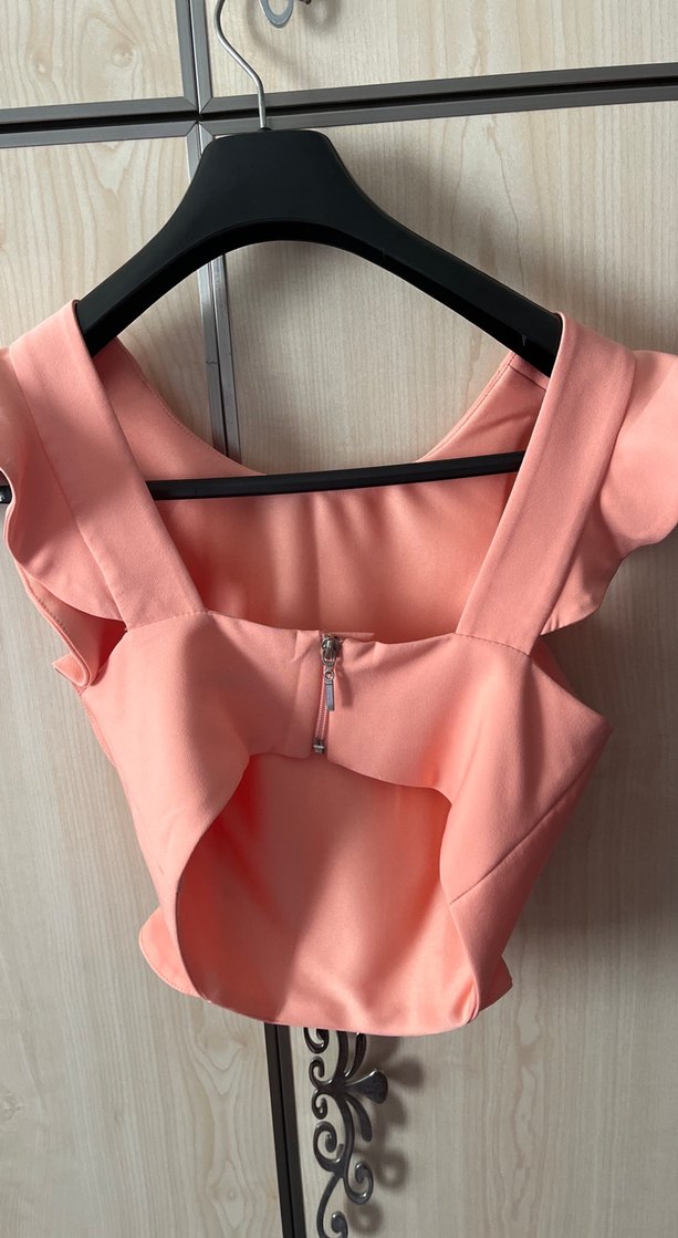 Pembe Fırfırlı  Mini Bluz - Görsel 2