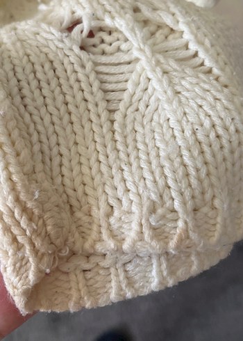 Bohem Beyaz Örgü Kadın Kazak - Görsel 2