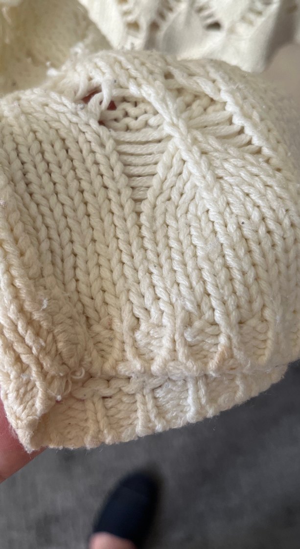 Bohem Beyaz Örgü Kadın Kazak - Görsel 2