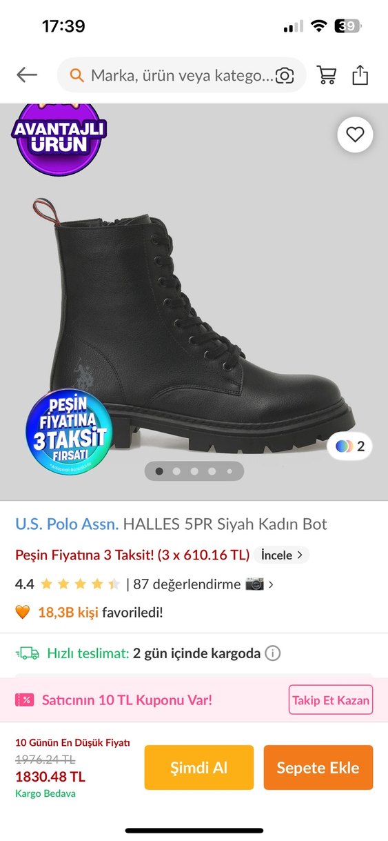 Siyah Rugan Kadın Bot, Stiletto Topuklu - Görsel 5