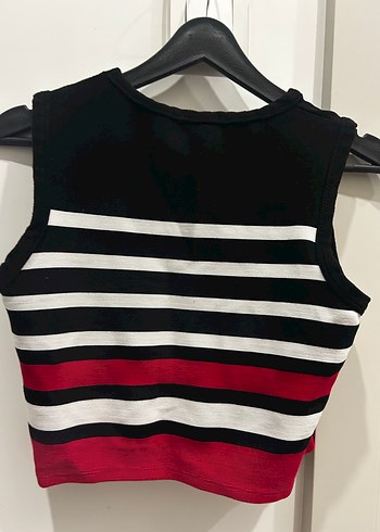 Stradivarius Kırmızı Çizgili Mini Atlet - Görsel 3