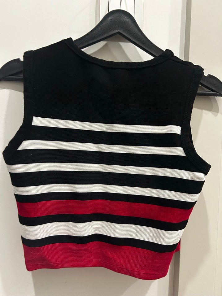 Stradivarius Kırmızı Çizgili Mini Atlet - Görsel 3