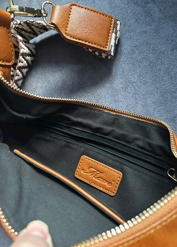 Mavi Kahverengi Deri Bohem Kadın Çanta - Görsel 4