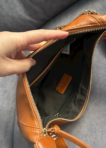 Mavi Kahverengi Deri Bohem Kadın Çanta - Görsel 3