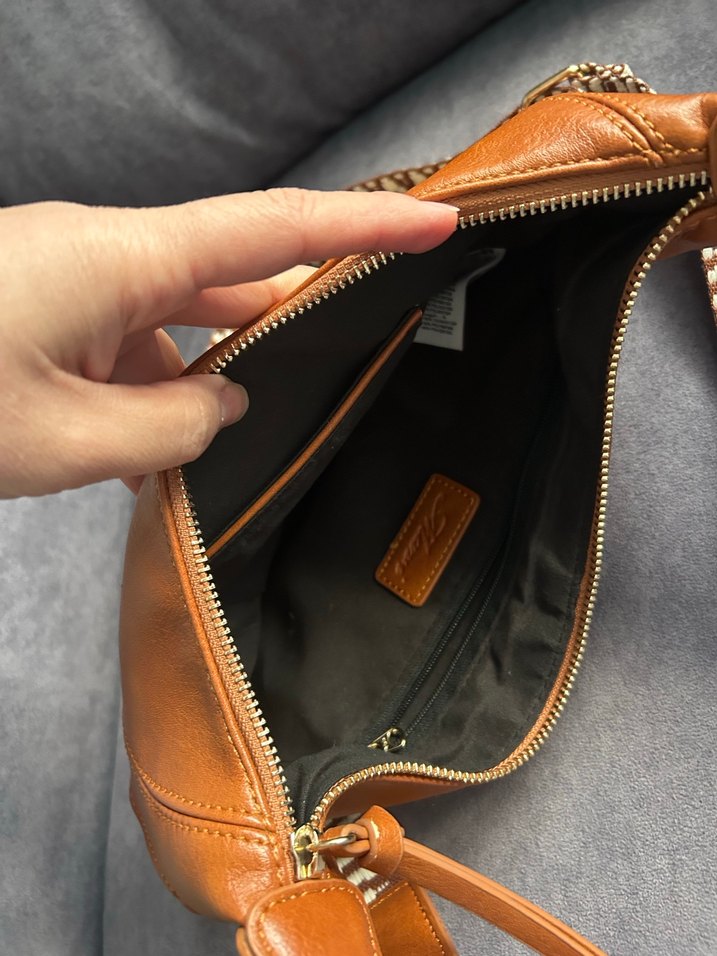 Mavi Kahverengi Deri Bohem Kadın Çanta - Görsel 3