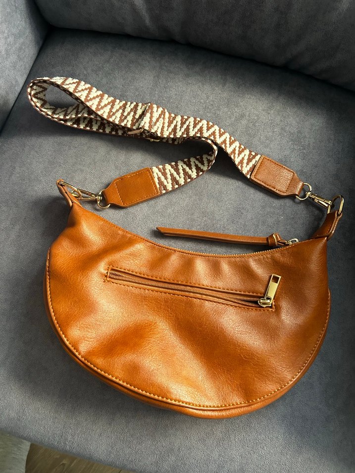 Mavi Kahverengi Deri Bohem Kadın Çanta - Görsel 2