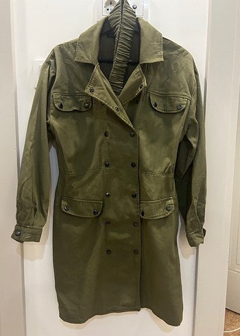 Haki Kadın Kemerli yakalı elbise - Görsel 3