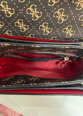 Guess Kahverengi Desenli Kadın Deri Omuz Çantası - Görsel 6