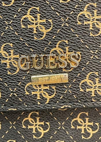 Guess Kahverengi Desenli Kadın Deri Omuz Çantası - Görsel 2