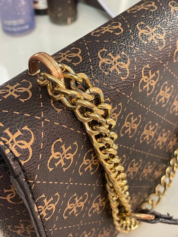 Guess Kahverengi Desenli Kadın Deri Omuz Çantası - Görsel 5