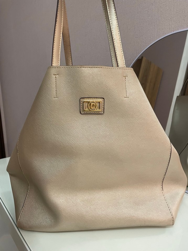 Pierre Cardin  
Bej Deri Kadın Omuz Çantası - Görsel 2