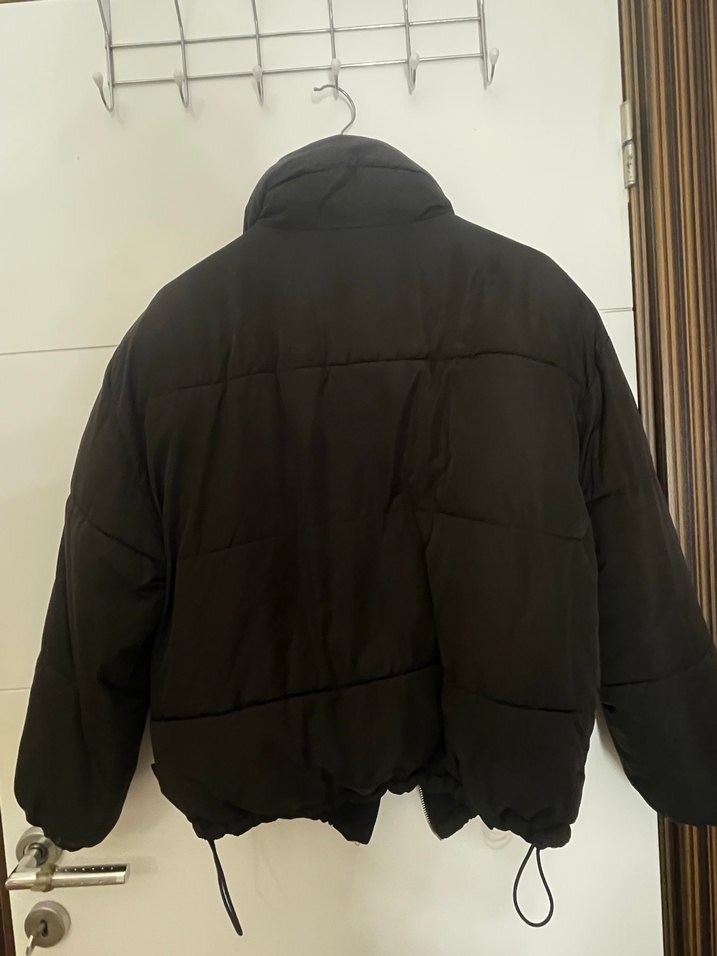 Siyah Fermuarlı Kadın Kışlık Mont - Görsel 3