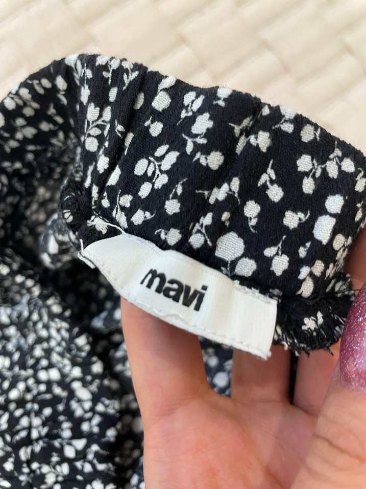 Siyah Puantiyeli Fırfırlı Mini Etek - Görsel 2