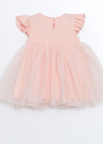 Pembe Fırfırlı Kız Çocuk Elbise - Görsel 2