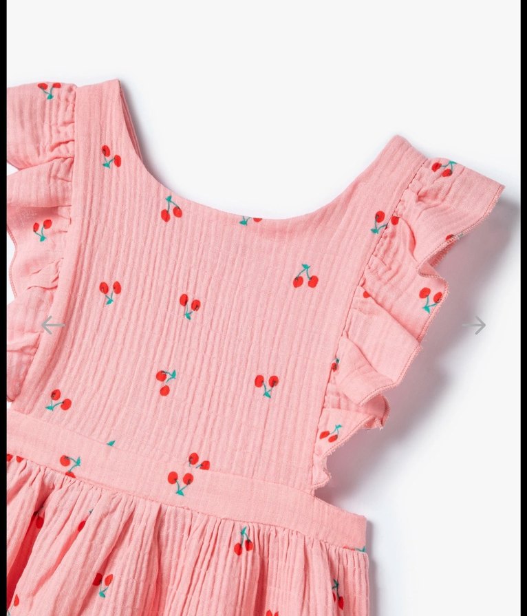 Kız Çocuk Pembe Fırfırlı Kolsuz Elbise - Görsel 3