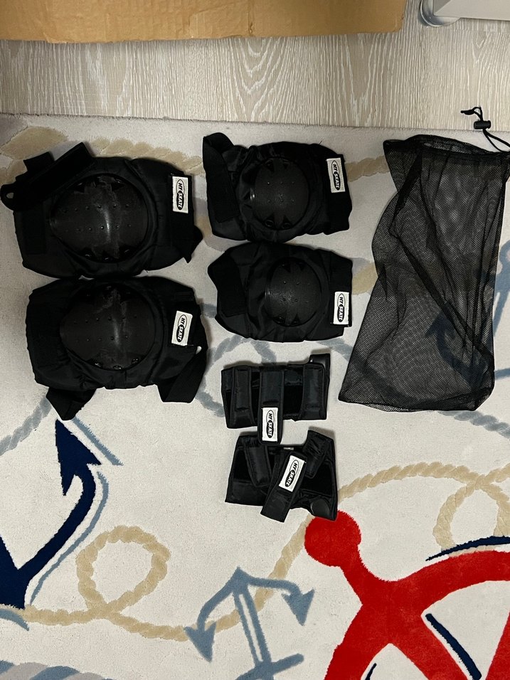 Siyah Biker Diz ve Bilek Koruyucu Seti - Görsel 2