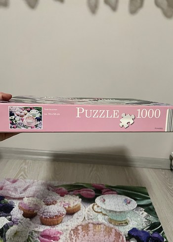 1000 Parça Pastel Pembe Çay Saati Puzzle - Görsel 2
