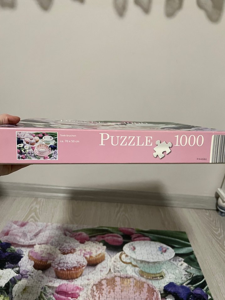 1000 Parça Pastel Pembe Çay Saati Puzzle - Görsel 2