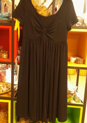 Klasik Elegan Kırmızı Uzun V Yaka Kadın Elbise - Görsel 3