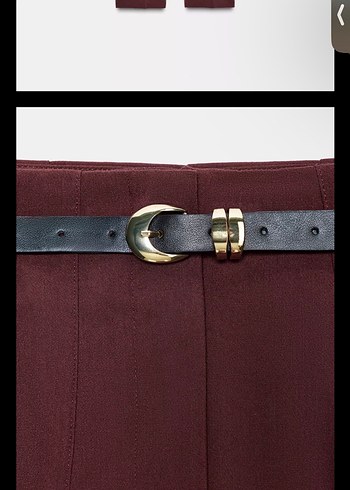 Bordo Süet Kemerli Uzun Kadın Kaban - Görsel 5