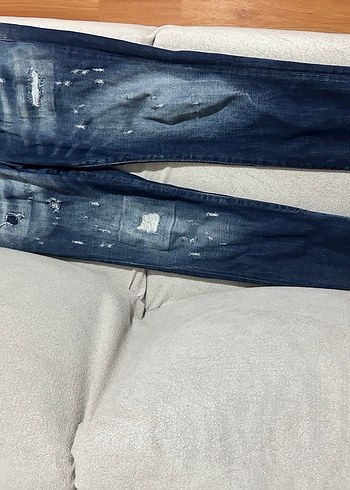 Dsquared2 Erkek Lacivert Bol Kesim Denim Kot Pantolon - Görsel 4