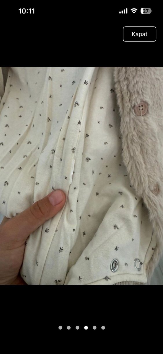 Kürklü Bej Bebek Tulumu - Görsel 2