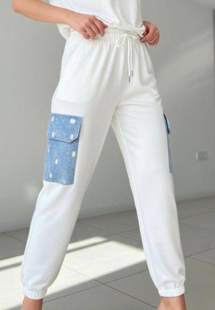 Siyah Kemerli Oversize Kot Pantolon - Görsel 2