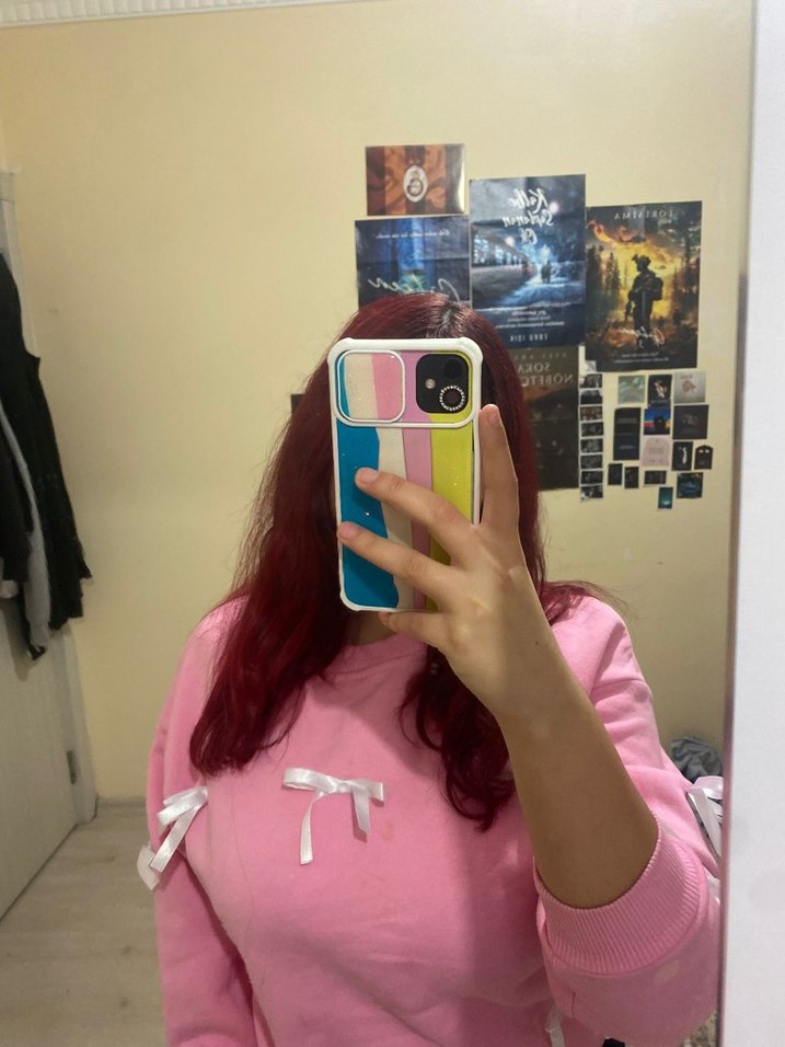 pembe kurdeleli sweat - Görsel 2